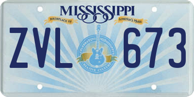 MS license plate ZVL673