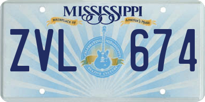 MS license plate ZVL674