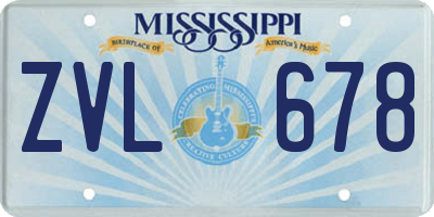 MS license plate ZVL678