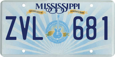 MS license plate ZVL681