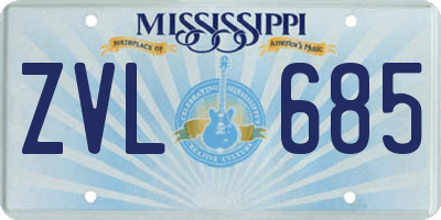 MS license plate ZVL685
