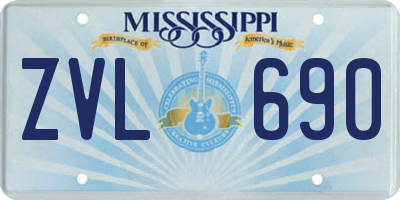 MS license plate ZVL690