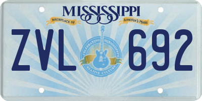 MS license plate ZVL692