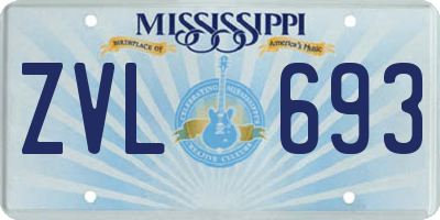 MS license plate ZVL693