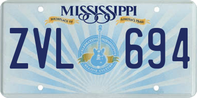 MS license plate ZVL694
