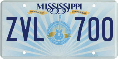 MS license plate ZVL700