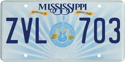 MS license plate ZVL703