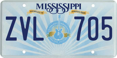 MS license plate ZVL705