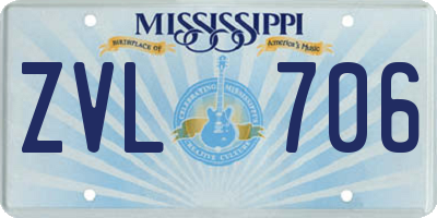 MS license plate ZVL706