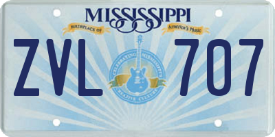 MS license plate ZVL707