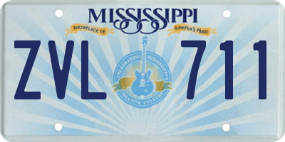 MS license plate ZVL711