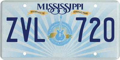 MS license plate ZVL720