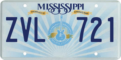 MS license plate ZVL721