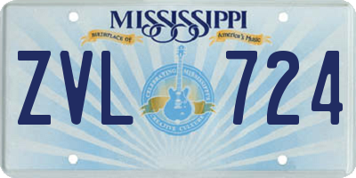 MS license plate ZVL724