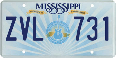 MS license plate ZVL731