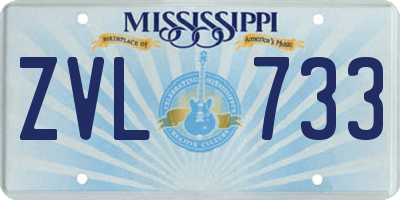 MS license plate ZVL733