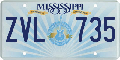 MS license plate ZVL735