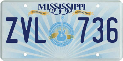MS license plate ZVL736