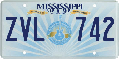 MS license plate ZVL742