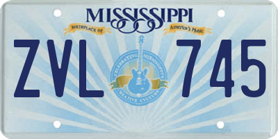 MS license plate ZVL745