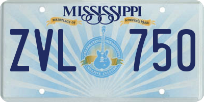 MS license plate ZVL750