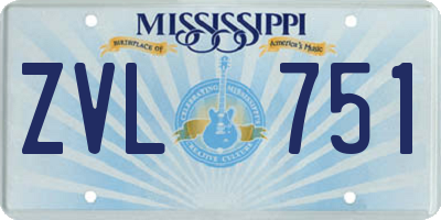 MS license plate ZVL751