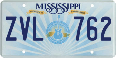 MS license plate ZVL762