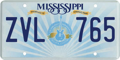 MS license plate ZVL765