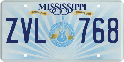 MS license plate ZVL768