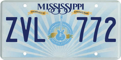 MS license plate ZVL772