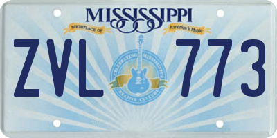 MS license plate ZVL773