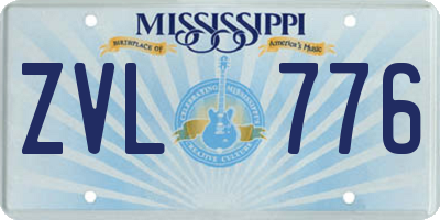 MS license plate ZVL776