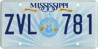 MS license plate ZVL781
