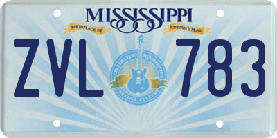 MS license plate ZVL783