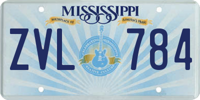 MS license plate ZVL784