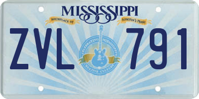 MS license plate ZVL791