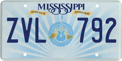 MS license plate ZVL792