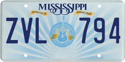 MS license plate ZVL794