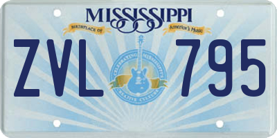 MS license plate ZVL795