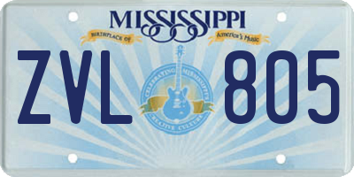 MS license plate ZVL805