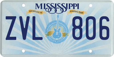 MS license plate ZVL806