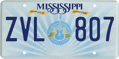 MS license plate ZVL807