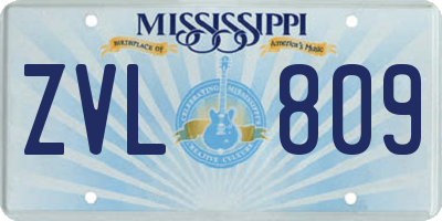 MS license plate ZVL809