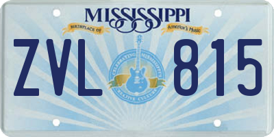 MS license plate ZVL815