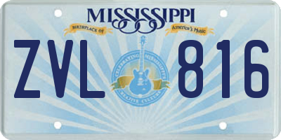MS license plate ZVL816