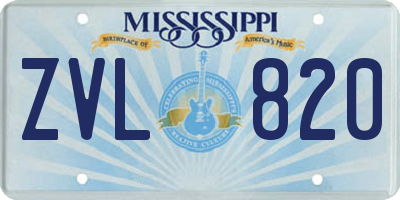 MS license plate ZVL820