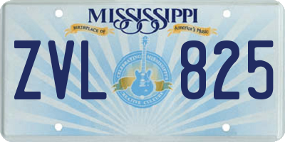 MS license plate ZVL825