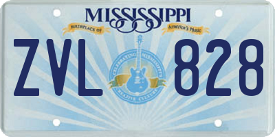 MS license plate ZVL828
