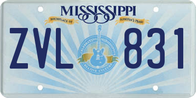 MS license plate ZVL831