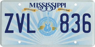 MS license plate ZVL836